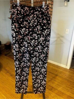 Rebecca Taylor $375 Tilda Floral Velvet High Rise Pants